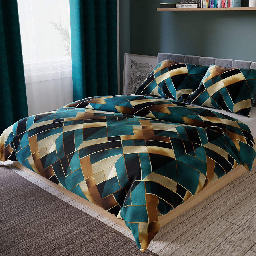 Komplet pościeli RUBIK z bawełny satynowej 220x200cm - obrazek 2