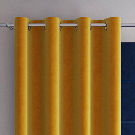 Velvi zasłona gotowa na przelotkach 140cmx260cm szafranowy