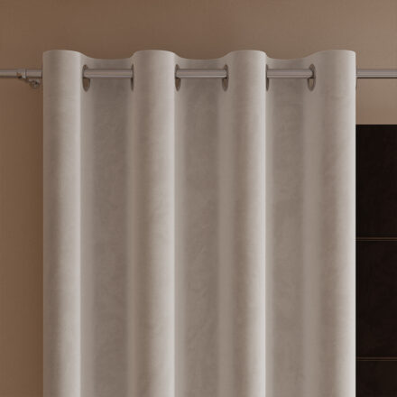 Velvi zasłona gotowa na przelotkach 140cmx260cm ciepły jasny szary