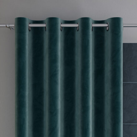 Velvi zasłona gotowa na przelotkach 140cmx260cm ciemny turkusowy; petrol