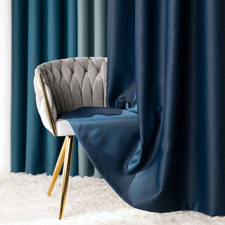 Dona zasłona gotowa na przelotkach 140cmx250cm granatowy - obrazek 5