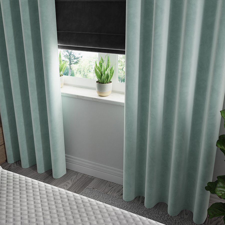 Velvi zasłona gotowa na przelotkach 140cmx250cm miętowy - obrazek 3