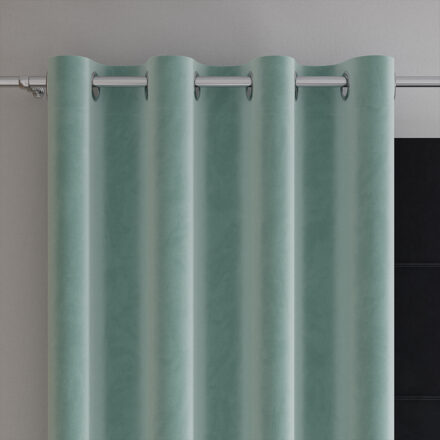 Velvi zasłona gotowa na przelotkach 140cmx260cm miętowy