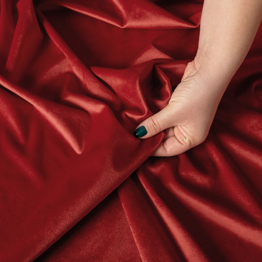 Velvi zasłona gotowa na przelotkach 140cmx250cm czerwony - obrazek 4