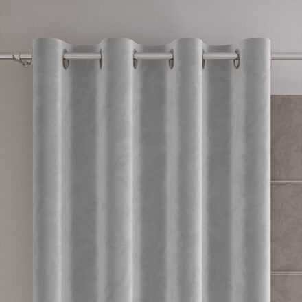 Velvi zasłona gotowa na przelotkach 140cmx260cm pastelowy szary