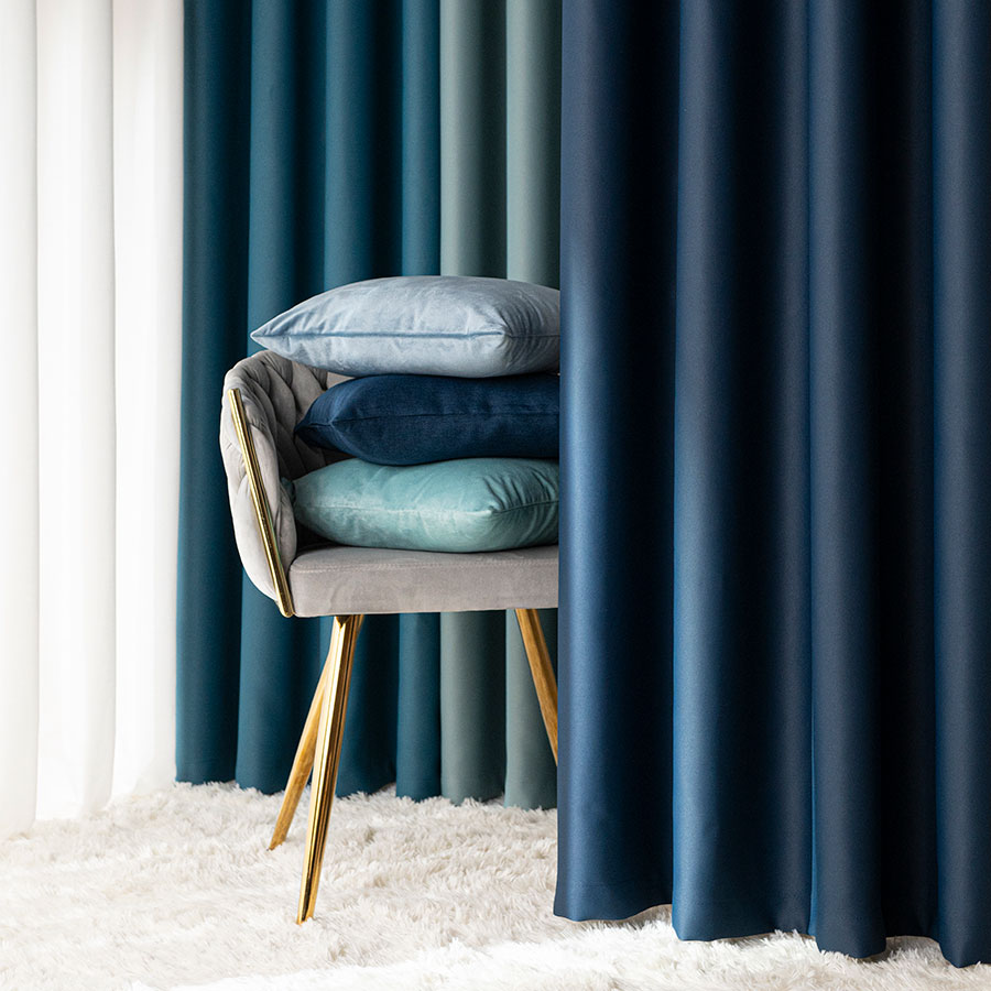 Dona zasłona gotowa na przelotkach 140cmx250cm granatowy - obrazek 4