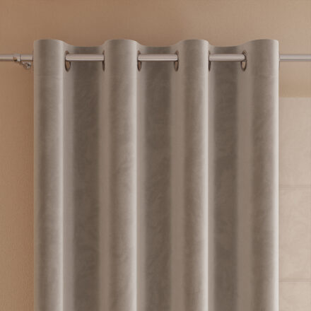 Velvi zasłona gotowa na przelotkach 140cmx260cm szaro-beżowy