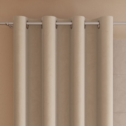 Velvi zasłona gotowa na przelotkach 140cmx160cm jasny beżowy