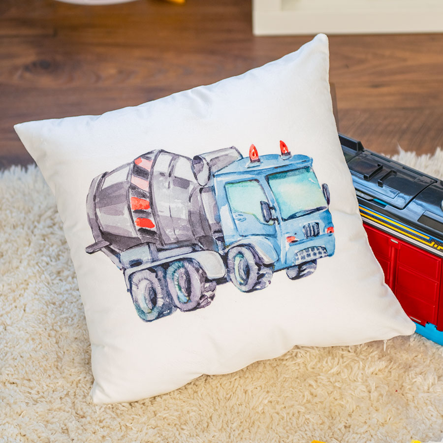 Poszewka BETONIARKA dekoracyjna 40x40cm kol niebiesko-szary - obrazek 2