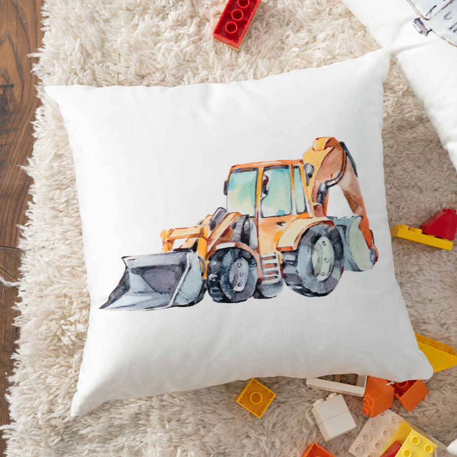 Poszewka KOPARKA dekoracyjna 40x40cm kol musztardowy - obrazek 2