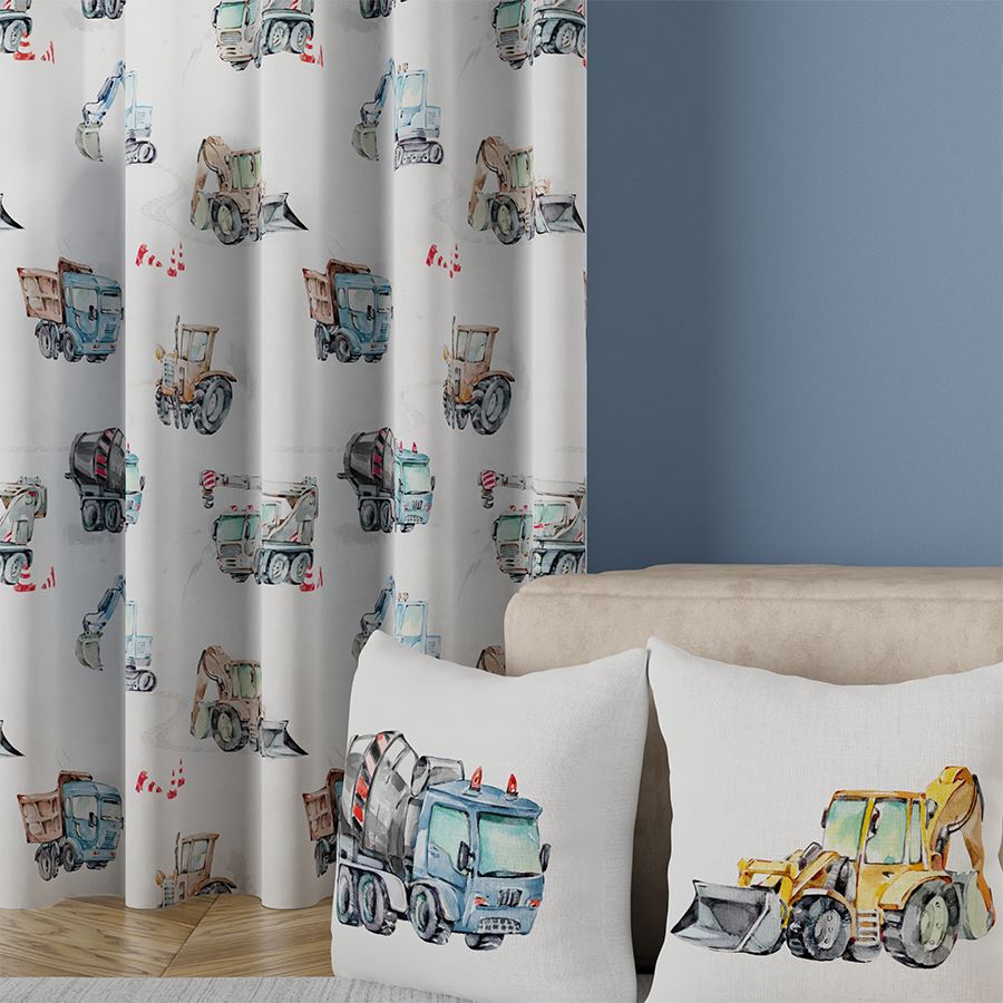 Poszewka KOPARKA dekoracyjna 40x40cm kol musztardowy - obrazek 3