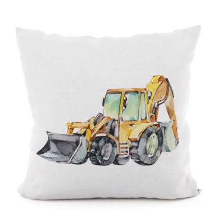 Poszewka KOPARKA dekoracyjna 40x40cm kol musztardowy