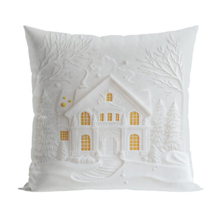 Poszewka DOMEK z efektem 3D dekoracyjna 40x40cm