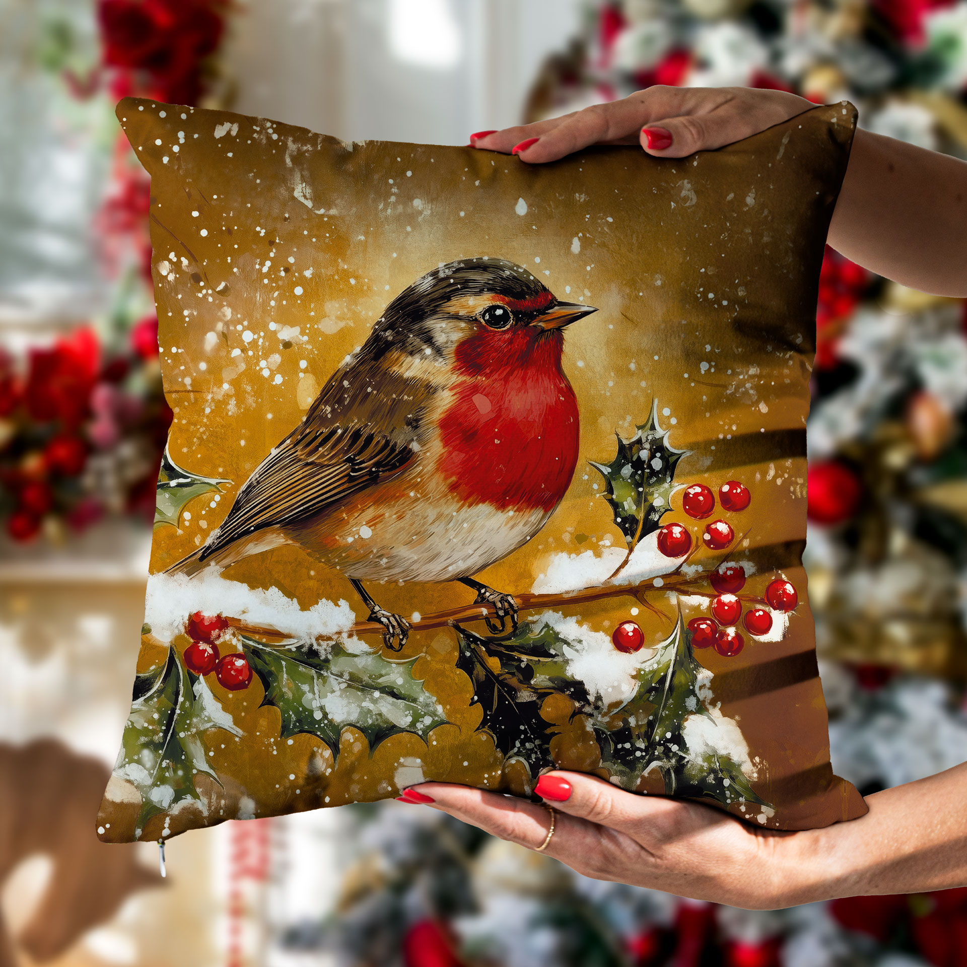 Poszewka ELEGANCKI RUDZIK dekoracyjna 40x40cm - obrazek 2