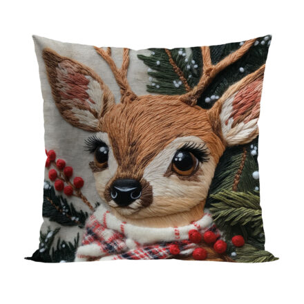 Poszewka JELONEK z efektem wyszywania dekoracyjna 40x40cm