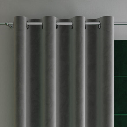 Velvi zasłona gotowa na przelotkach 140cmx260cm antracytowy
