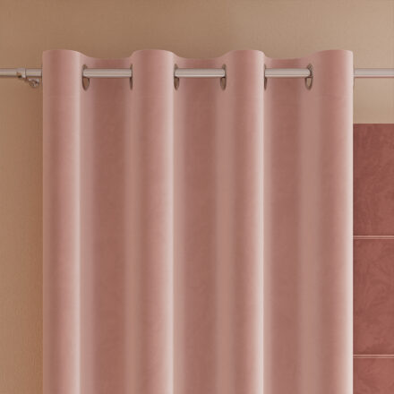 Velvi zasłona gotowa na przelotkach 140cmx260cm pudrowy różowy