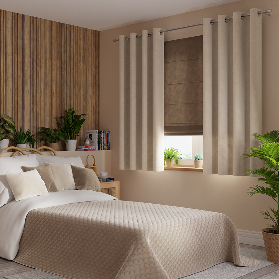 Velvi zasłona gotowa na przelotkach 140cmx250cm kremowy - obrazek 2