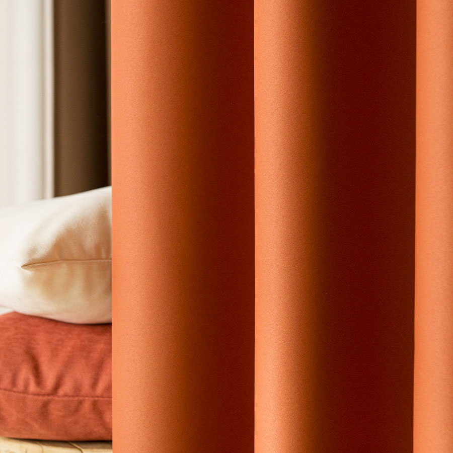 Dona zasłona gotowa na przelotkach 140cmx250cm ciemny pomarańczowy - obrazek 5