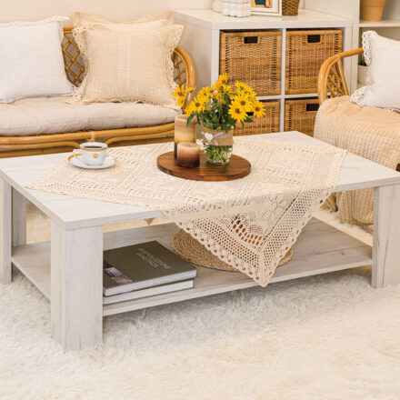 Iness Serweta ażurowa 85x85cm kol kremowy