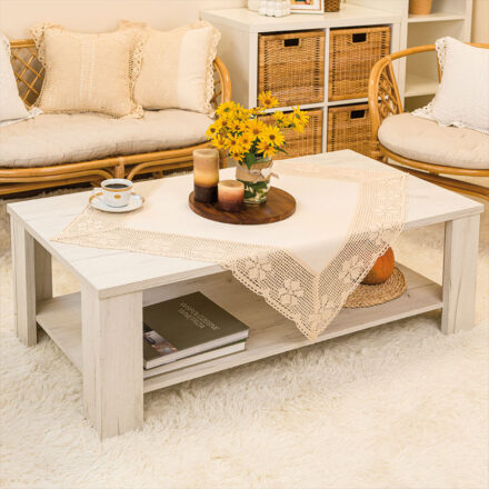 Rachela Serweta z ażurem 85x85cm kol kremowy