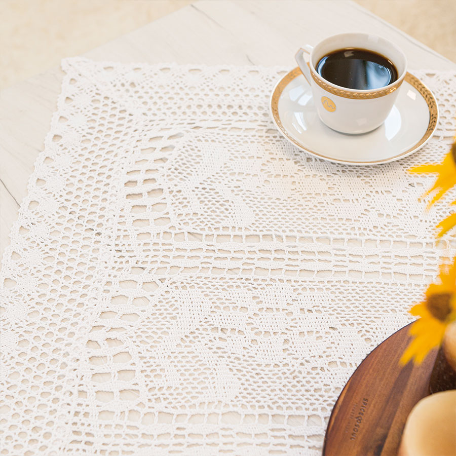 Iness Serweta ażurowa 85x85cm kol biały - obrazek 3