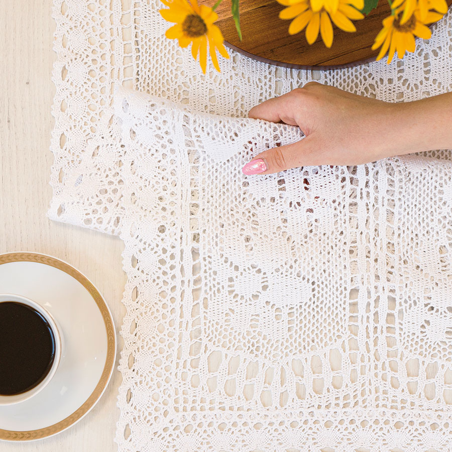 Iness Serweta ażurowa 85x85cm kol biały - obrazek 4