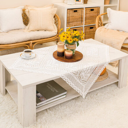 Iness Serweta ażurowa 85x85cm kol biały