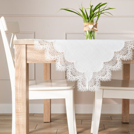 Serena Serweta z gipiurą 85x85cm kol biały