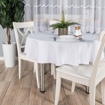 Obrus Aniela wodoodporny 160cm kol biały