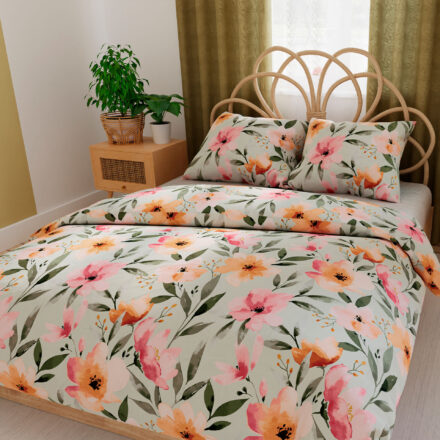 Komplet pościeli FLORALIS z bawełny satynowej 160x200cm