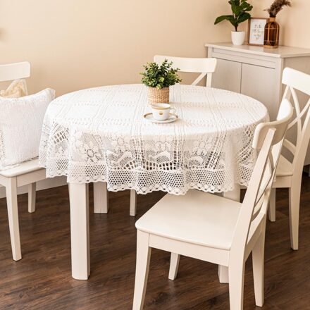 Obrus Iness ażurowy 130cm kol biały