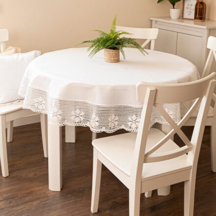 Obrus Rachela z ażurem 160cm kol biały