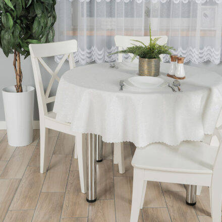 Obrus Flora wodoodporny 160cm kol kremowy