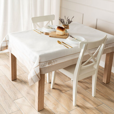 Obrus Astra z haftem 120x160cm kol biały