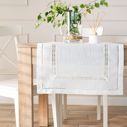 Selvia Bieżnik z gipiurą 38x140cm kol biały