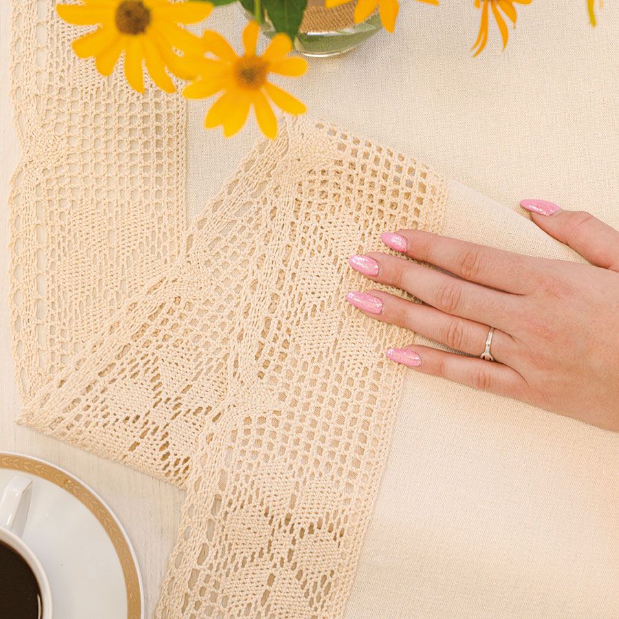 Rachela Bieżnik z ażurem 60x120cm kol kremowy - obrazek 4