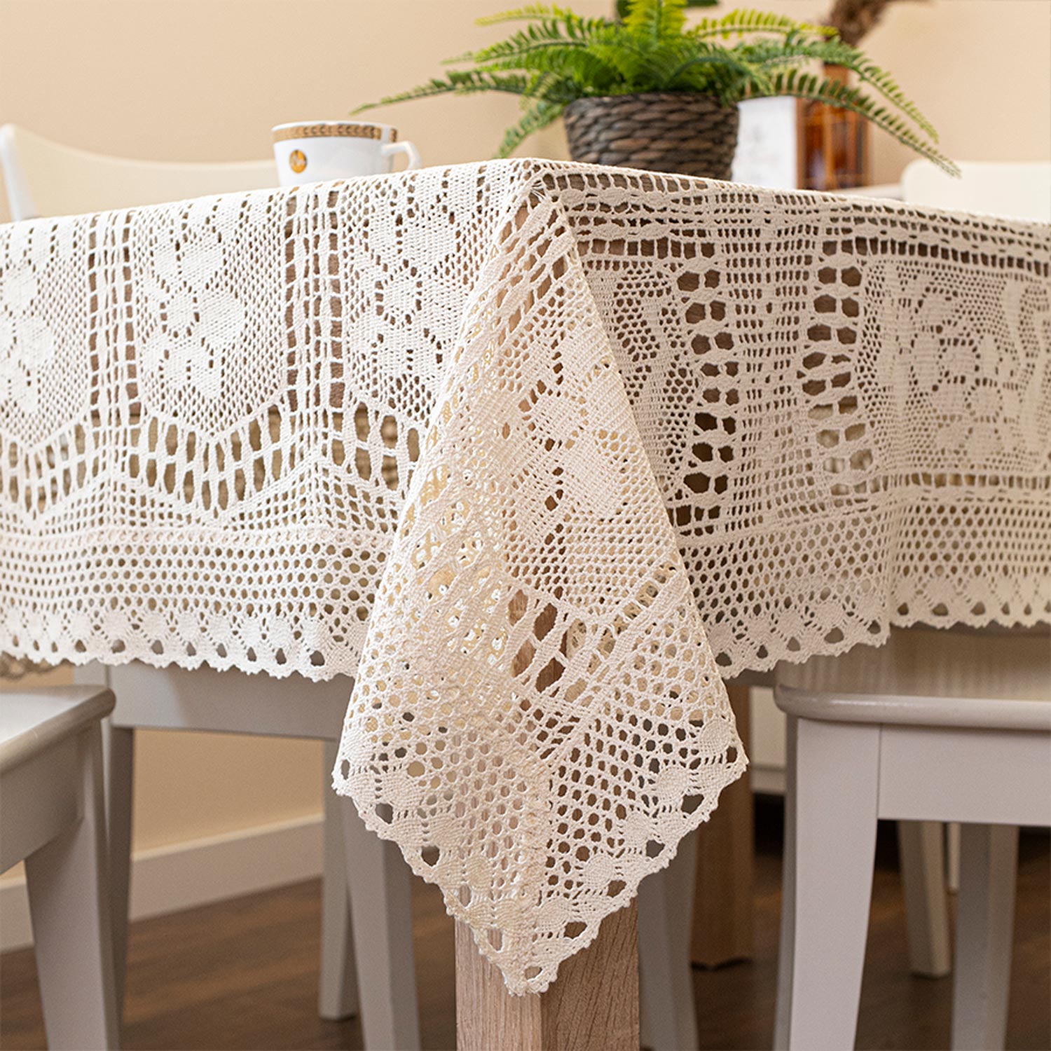 Obrus Iness ażurowy 110x160cm kol jasny kremowy - obrazek 2
