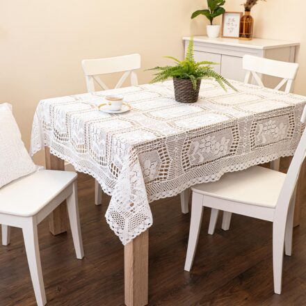 Obrus Iness ażurowy 110x160cm kol biały