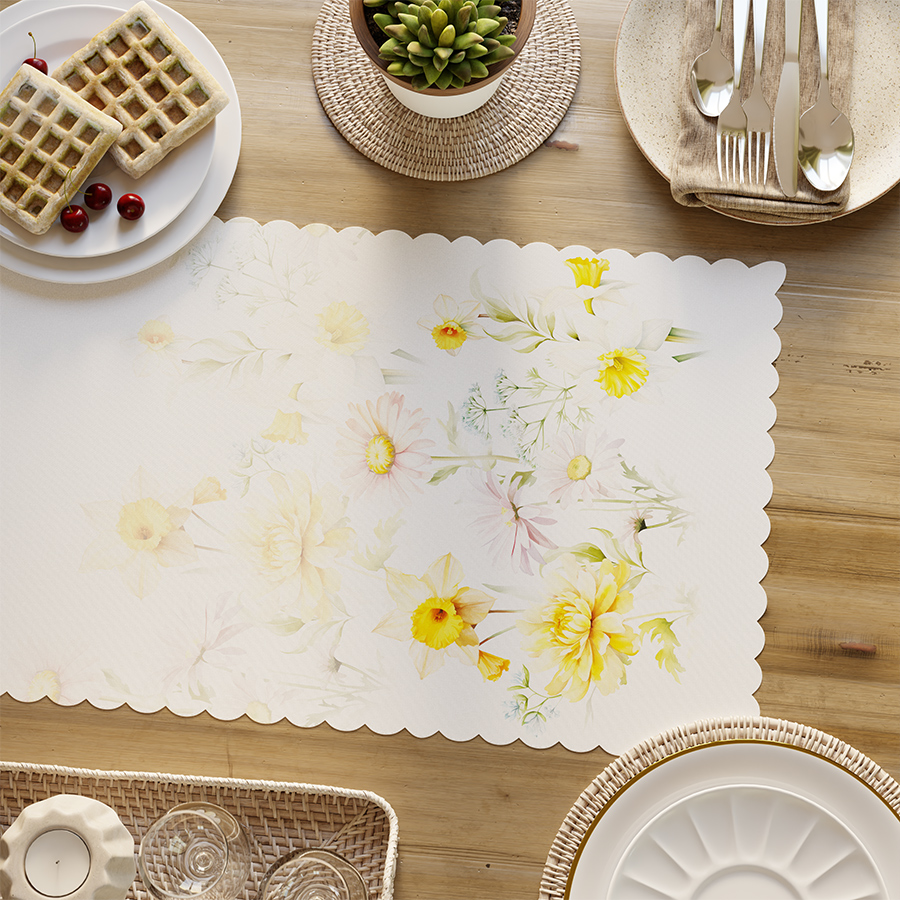 Wiosenna polana Bieżnik wodoodporny 38x140cm kol żółty - obrazek 2