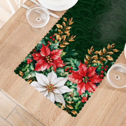 Gwiazda Betlejemska Bieżnik wodoodporny 38x160cm kol zielony