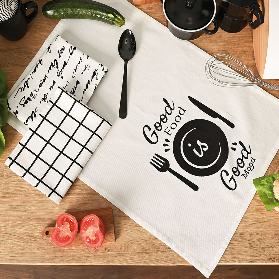 Komplet ścierek kuchennych GOOD FOOD GOOD MOOD 40x60cm