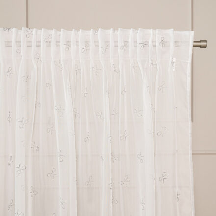 Ribbon firana gotowa na taśmie 140x250cm kol biały ze srebrnym