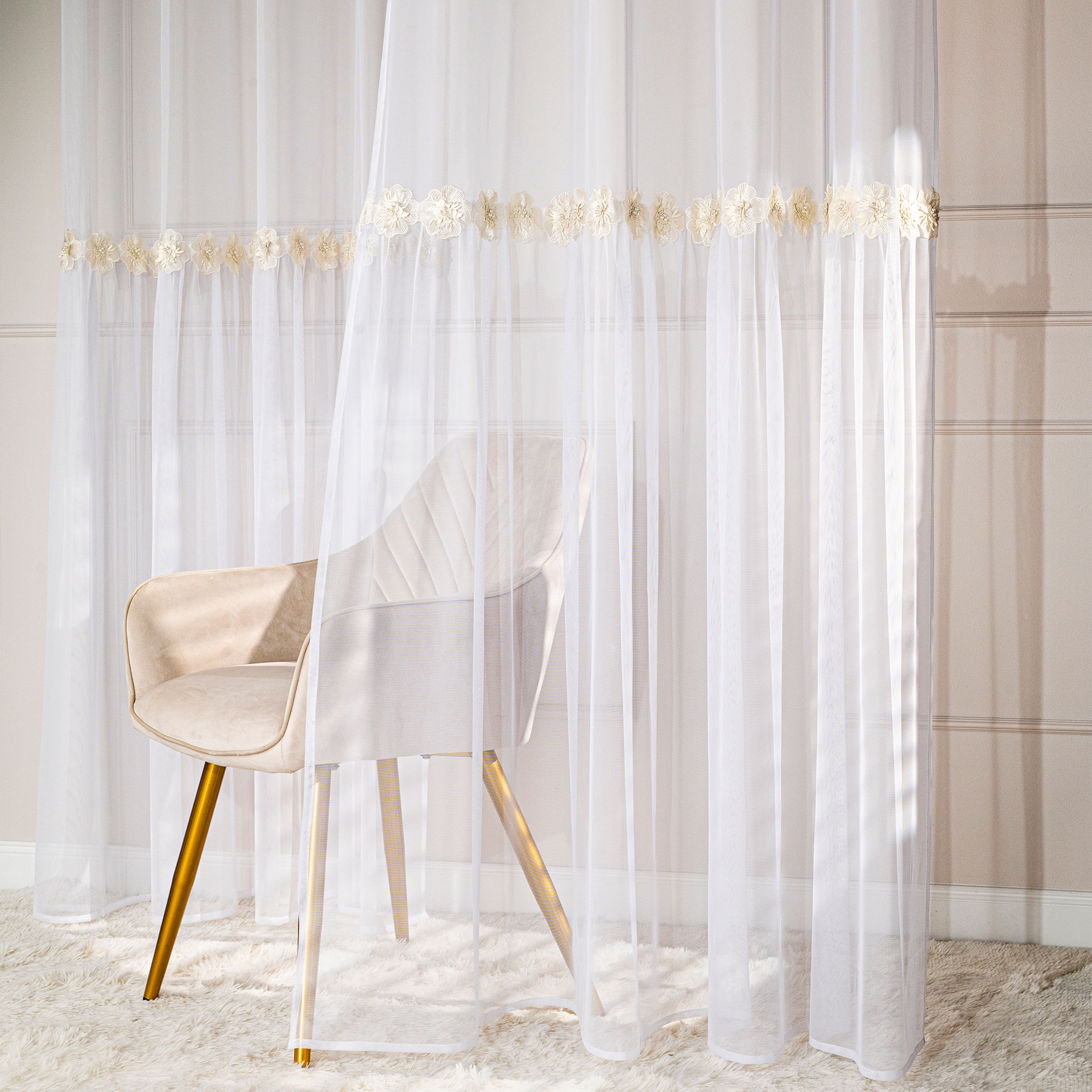 Isen firana gotowa na przelotkach 140x250cm - obrazek 2