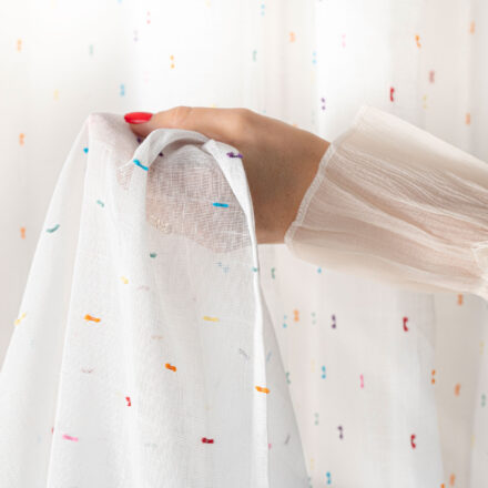 Aura firana gotowa na przelotkach 140x250cm