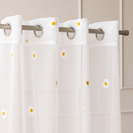 Bellis firana gotowa na srebrnych przelotkach 140x250cm